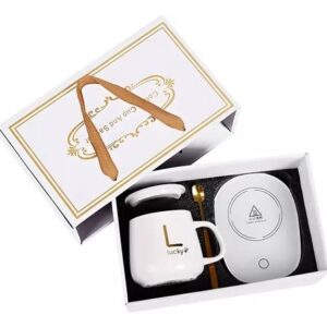 TAZA CALENTADORA DE TE BLANCA