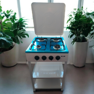 COCINA ENCIMERA 4 HORNILLAS CON ESTANTE BLANCA