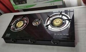 COCINA ENCIMERA VIDRIO 3 HORNILLAS A GAS