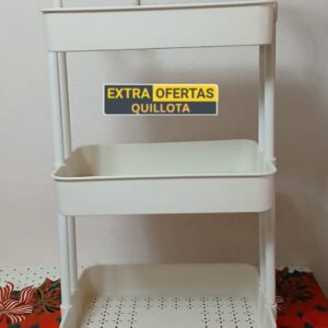 CARRITO 3 NIVELES PLASTICO COLOR BLANCO