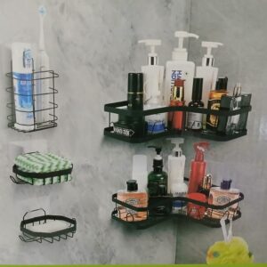 ORGANIZADOR DE BAÑO 5 PIEZAS NEGRO